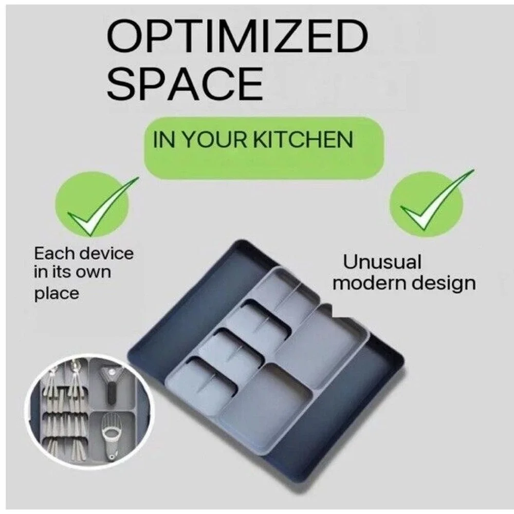 New Kitchen Drawer Organizer Tray‎ Silverware Organizer Storage Tray Expandable